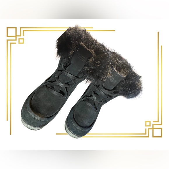 Cougar Wedge Heel Fur Trimmed Anklet Boots - Picture 4 of 5